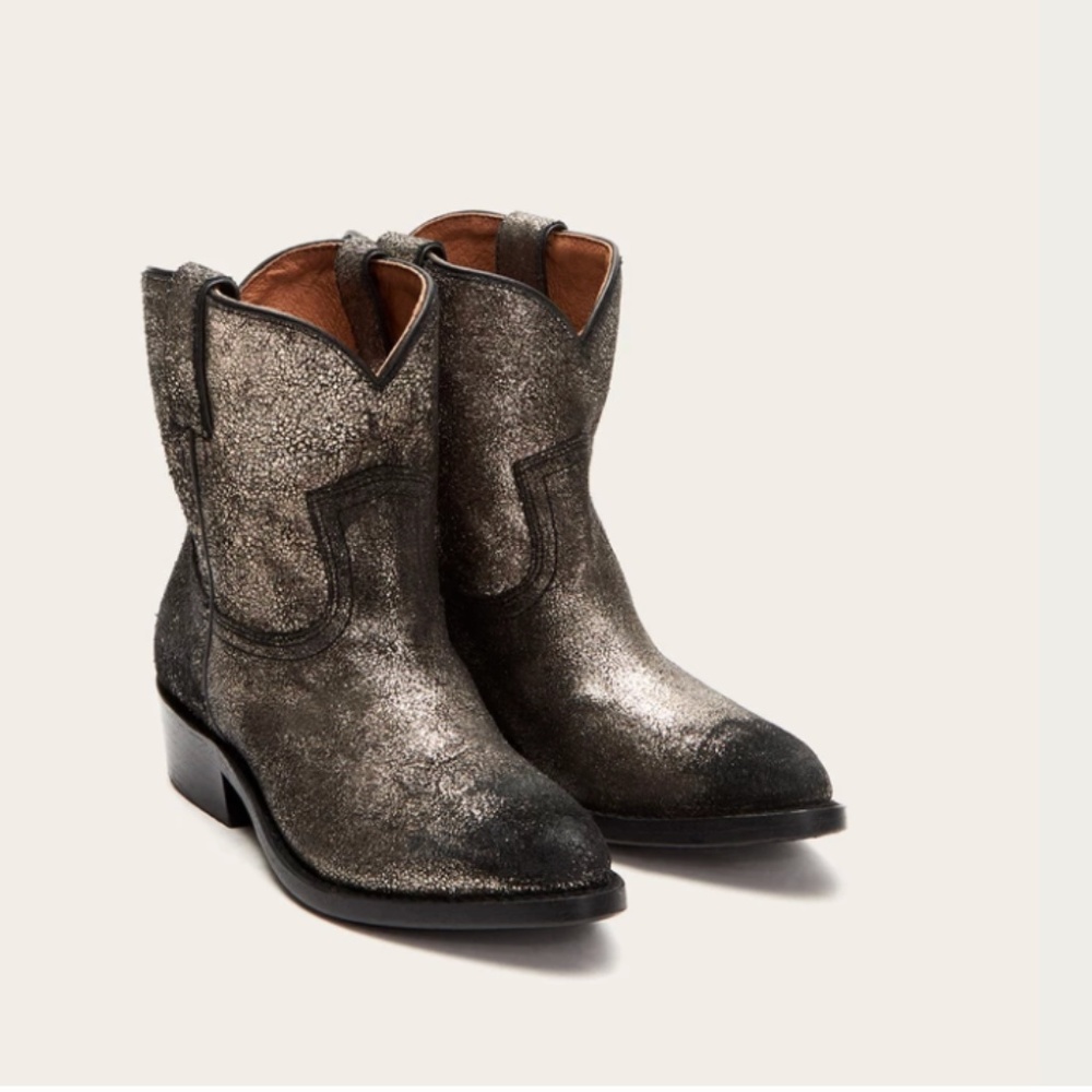 FRYE BILLY SHORT GOLD BRUSHED METALLIC BOOTS